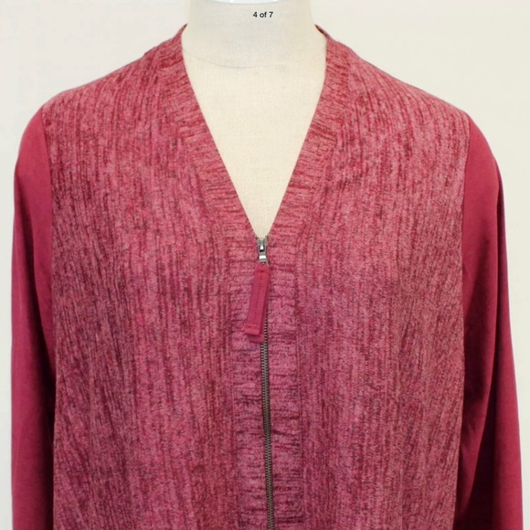 LOGO Lori Goldstein Burgundy Knit Cardigan 1X - Picture 5 of 7